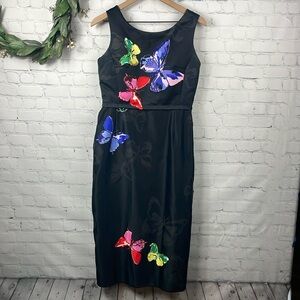 MARC JACOBS Satin Butterfly Sleeveless Sheath Dress size 8